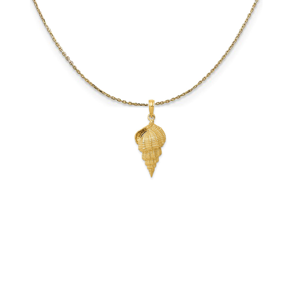 14k Yellow Gold 2D Conch Shell Necklace, Item N25191 by The Black Bow Jewelry Co.