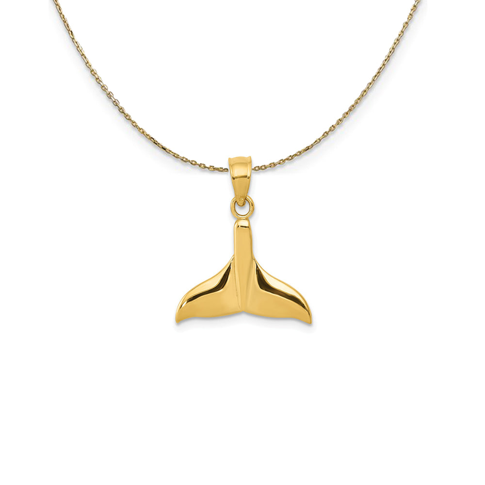 14k Yellow Gold 20mm Polished Whale Tail Necklace, Item N25259 by The Black Bow Jewelry Co.