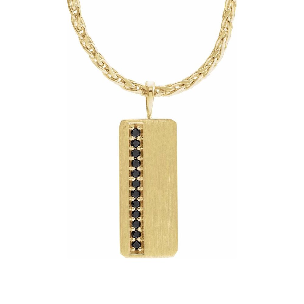 14K Yellow or White Gold 1/5 CTW Black Diamond Rectangle Necklace 24", Item N25310 by The Black Bow Jewelry Co.