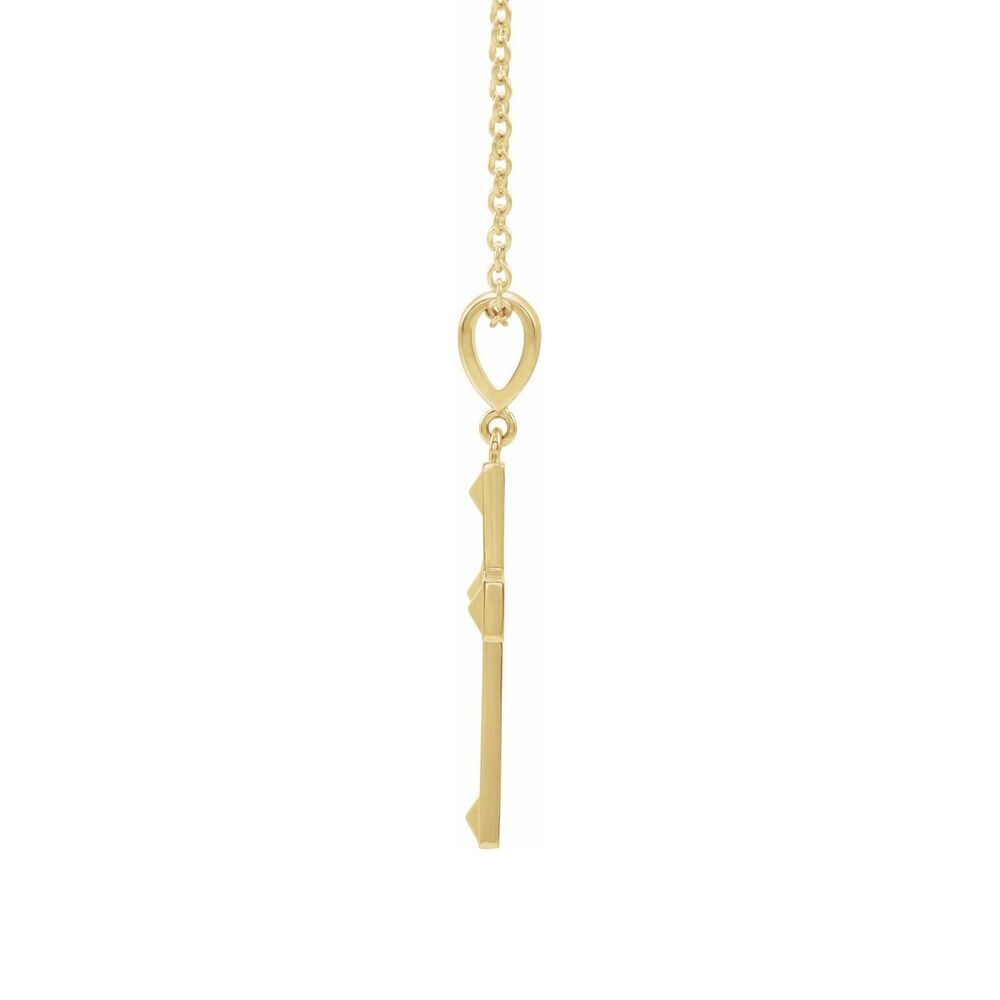 Alternate view of the 14K Yellow Gold Pyramid Cross Necklace, 20 Inch by The Black Bow Jewelry Co.