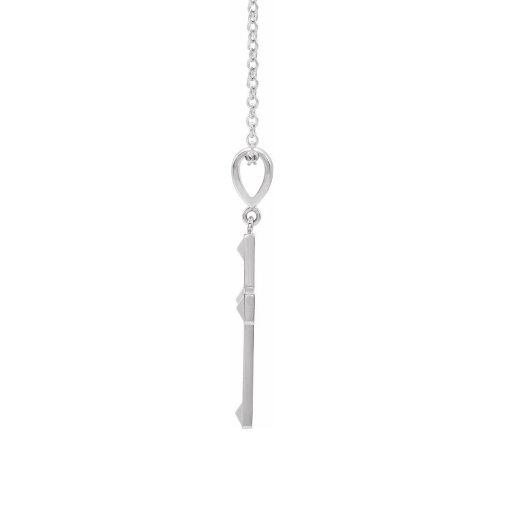Alternate view of the Sterling Silver Pyramid Cross Necklace, 18 or 20 Inch by The Black Bow Jewelry Co.
