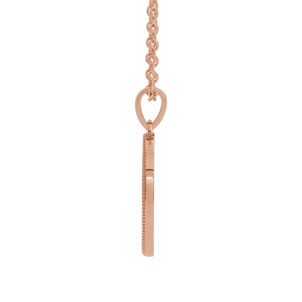 Alternate view of the 14K Rose Gold Oval Recessed Cross Medal Necklace, 20 Inch by The Black Bow Jewelry Co.