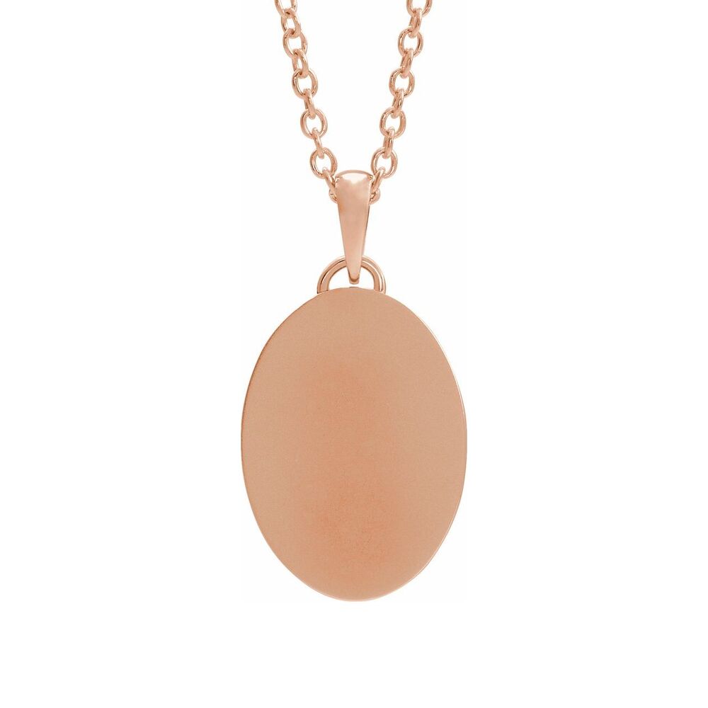 Alternate view of the 14K Rose Gold Oval Recessed Cross Medal Necklace, 20 Inch by The Black Bow Jewelry Co.