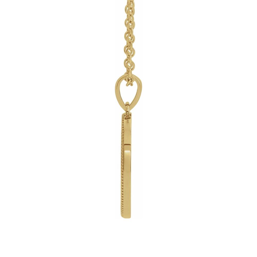 Alternate view of the 14K Yellow Gold Oval Recessed Cross Medal Necklace, 20 Inch by The Black Bow Jewelry Co.
