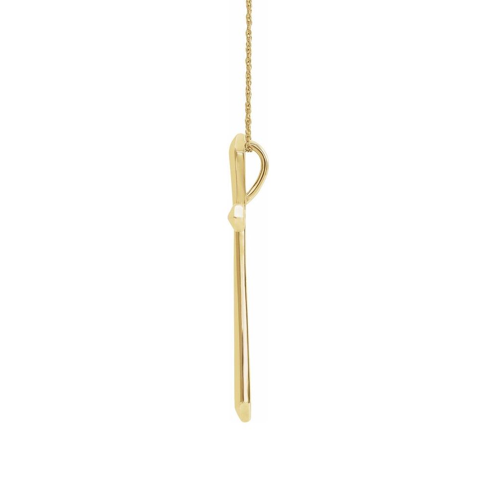 Alternate view of the 14K Yellow Gold Elongated Passion Cross Necklace, 20 Inch by The Black Bow Jewelry Co.