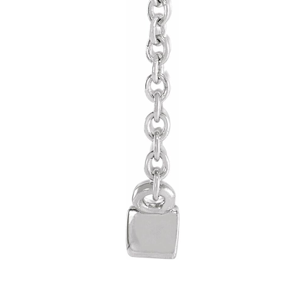 Alternate view of the 14K White Gold 1/8 CT (SI2-SI3, G-I) Diamond Necklace, 16-18 Inch by The Black Bow Jewelry Co.