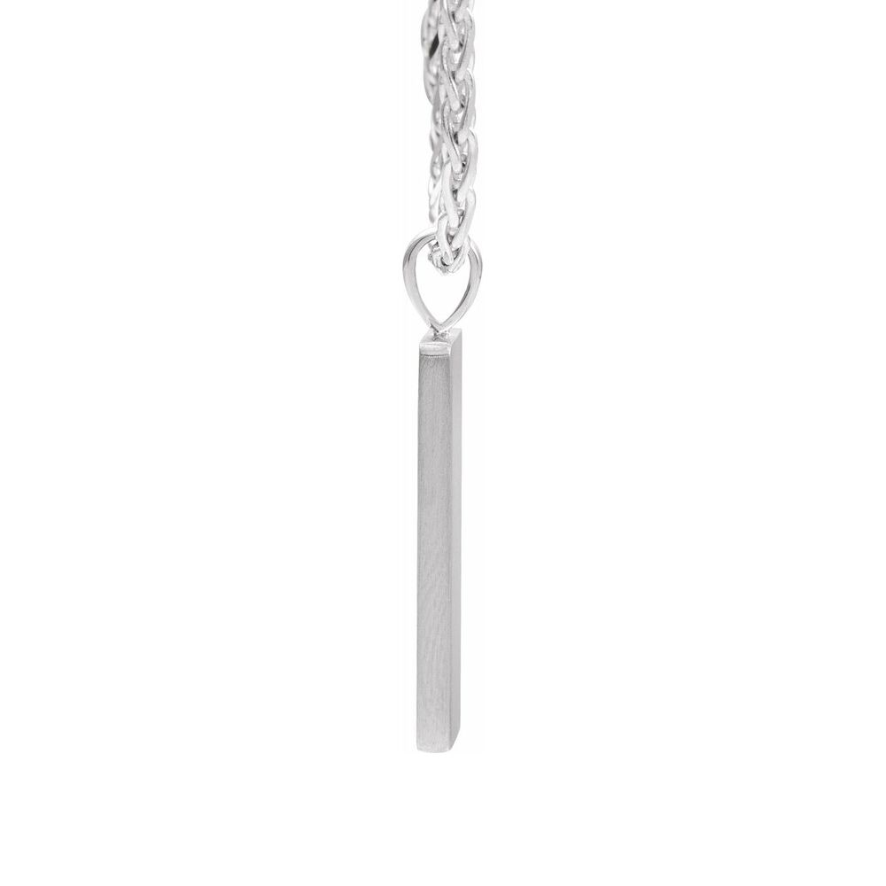 Alternative view of Sterling Silver 1/5 CTW Black Diamond Rectangle Necklace, 24 Inch