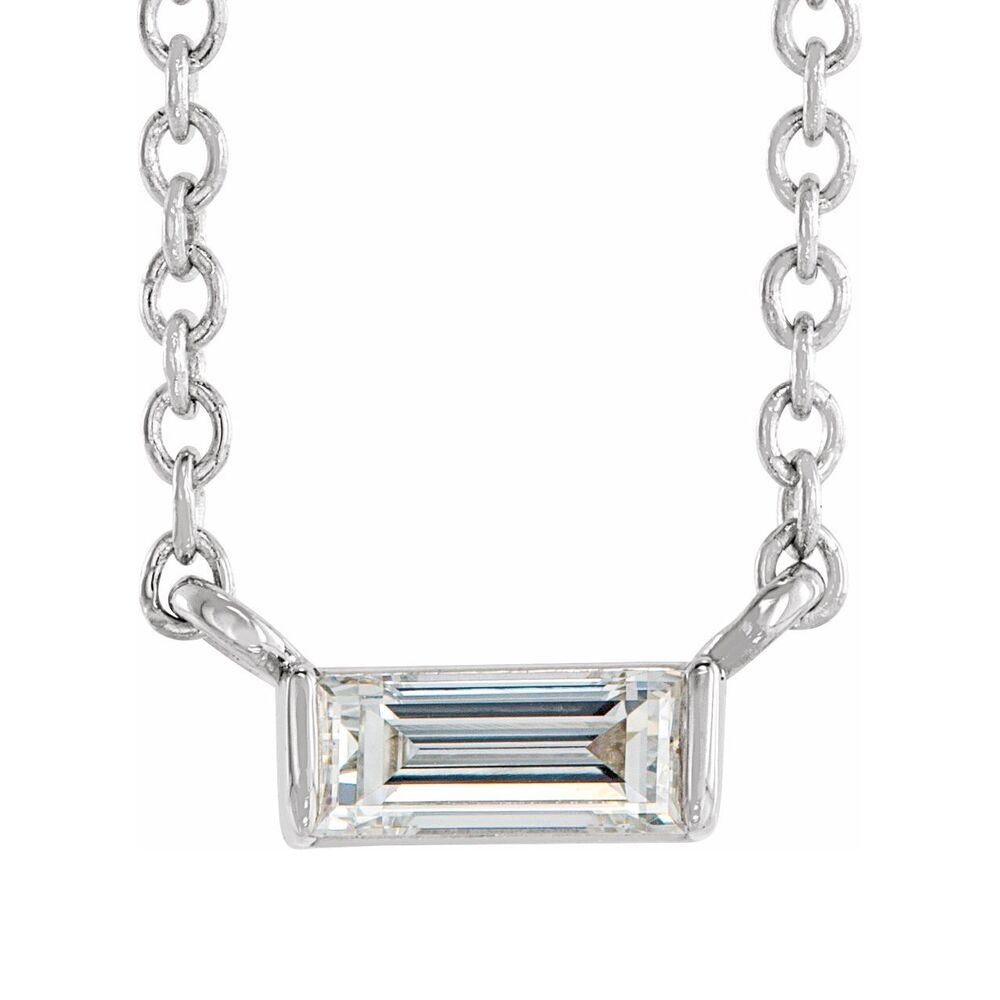 Sterling Silver 1/8 CT (SI2-SI3, G-I) Diamond Necklace, 16-18 Inch, Item N25322 by The Black Bow Jewelry Co.