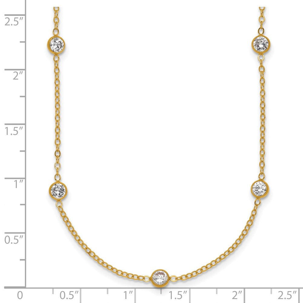 Alternate view of the 1/20 14K Yellow Gold Filled 9-Station Cubic Zirconia Adj. Necklace by The Black Bow Jewelry Co.