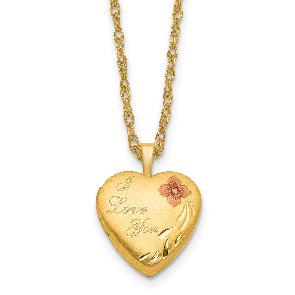 14K Gold Filled Enamel I Love You Satin Heart Locket Necklace, 18 Inch, Item N25324 by The Black Bow Jewelry Co.