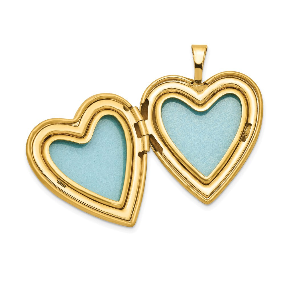 Alternate view of the 14K Gold Filled 20mm Enamel I Love You Satin Heart Locket Necklace by The Black Bow Jewelry Co.