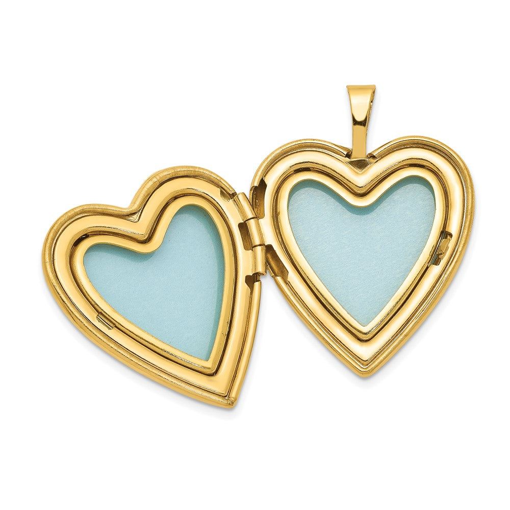 Alternate view of the 1/20 14K Gold Filled 20mm Swirl Etched Heart Locket Necklace, 18 Inch by The Black Bow Jewelry Co.