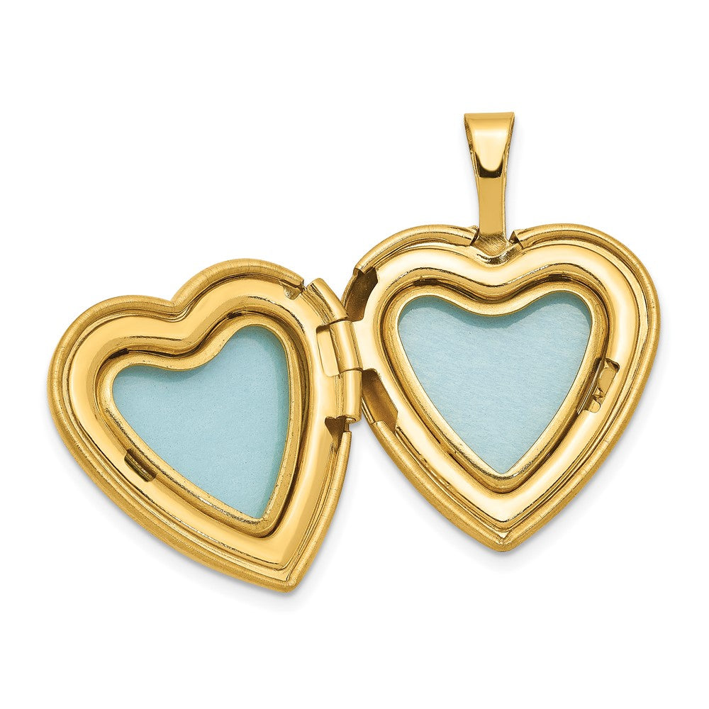 Alternate view of the 1/20 14K Gold Filled 16mm Satin/Polished Heart Locket Necklace, 18 In by The Black Bow Jewelry Co.