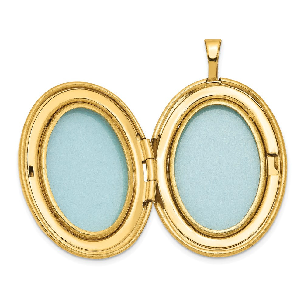 Alternate view of the 1/20 14K Gold Filled 26mm Swirl Etched Oval Locket Necklace, 18 Inch by The Black Bow Jewelry Co.