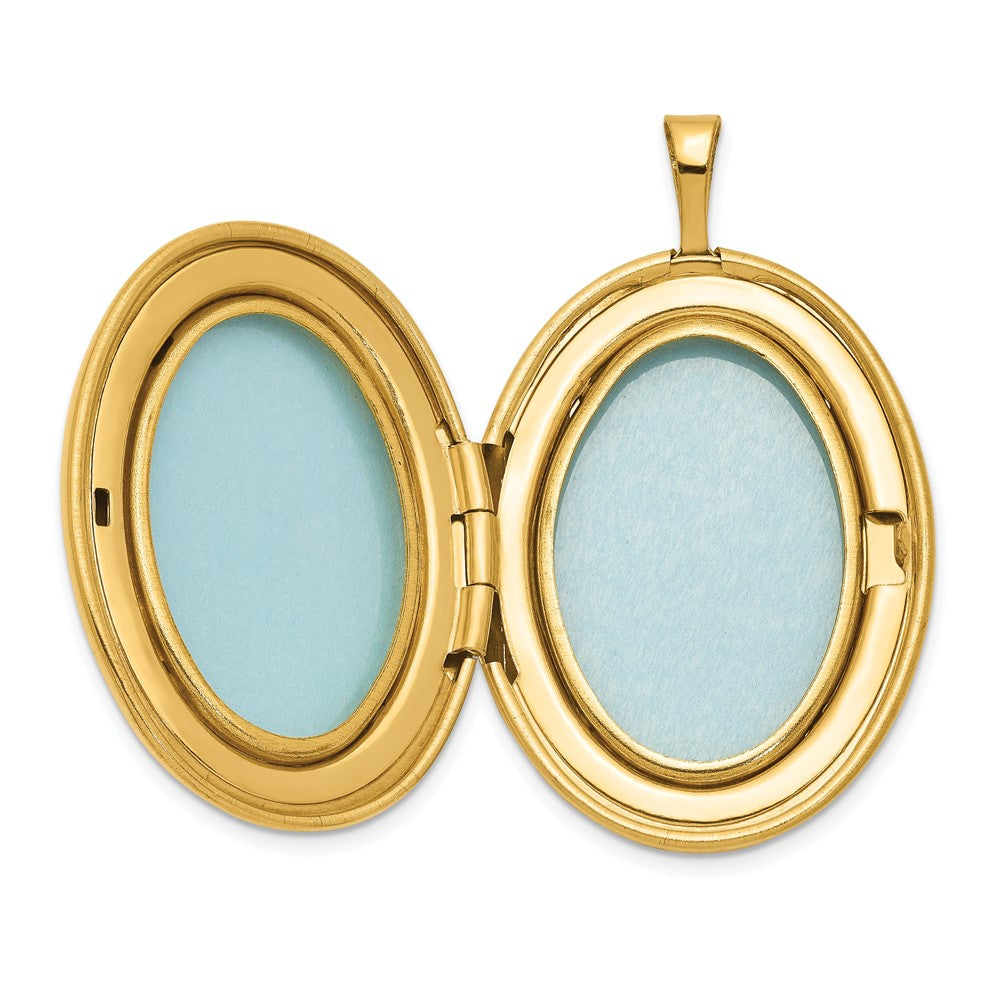 Alternate view of the 1/20 14K Gold Filled 26mm Diamond Accent Oval Locket Necklace, 18 Inch by The Black Bow Jewelry Co.