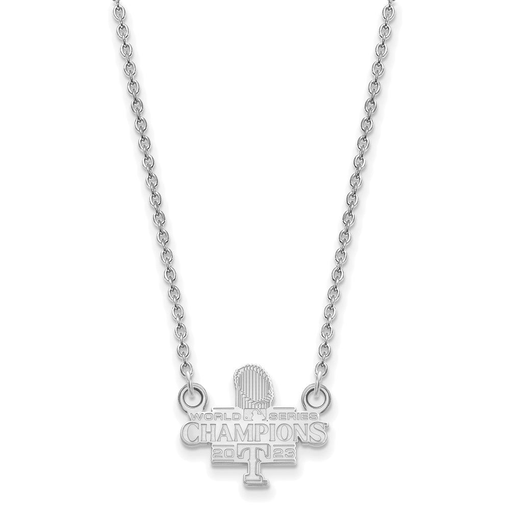 Alternate view of the Sterling Silver 2023 WS Champs Texas Rangers SM Necklace, 18 Inch by The Black Bow Jewelry Co.