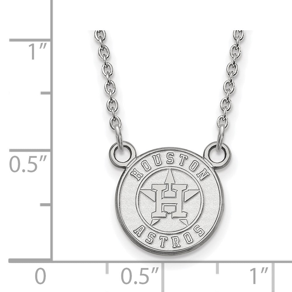 Alternate view of the Sterling Silver MLB Houston Astros SM Disc Necklace, 18 Inch by The Black Bow Jewelry Co.