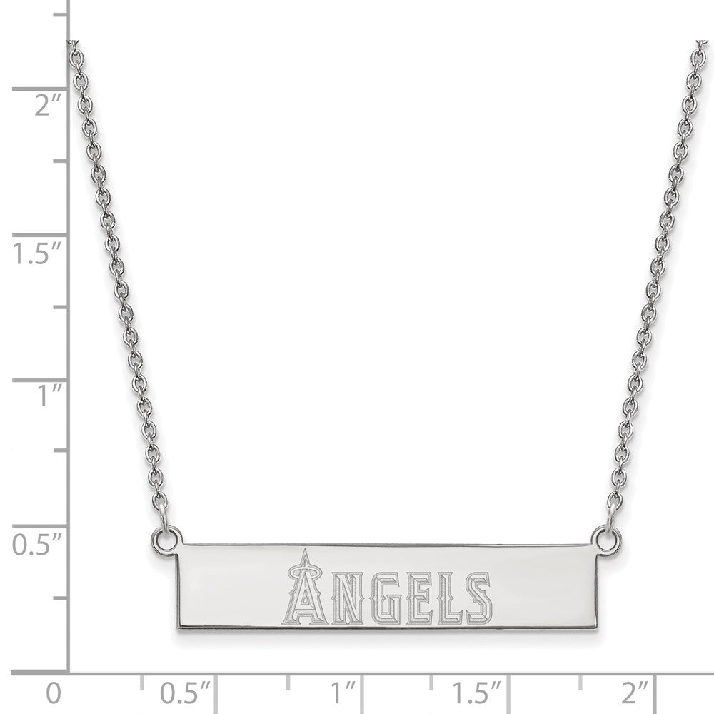Alternate view of the Sterling Silver MLB Los Angeles Angels Small Bar Necklace, 18 Inch by The Black Bow Jewelry Co.