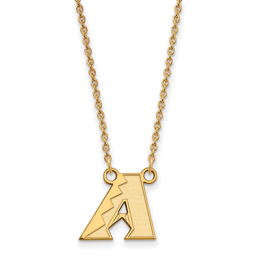 14K Gold Plated S.S. MLB Arizona Diamondbacks SM 'A' Necklace, 18 Inch, Item N25390 by The Black Bow Jewelry Co.