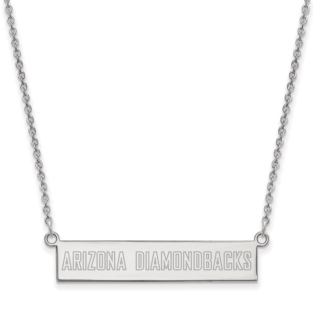 Sterling Silver MLB Arizona Diamondbacks Small Bar Necklace, 18 Inch, Item N25399 by The Black Bow Jewelry Co.