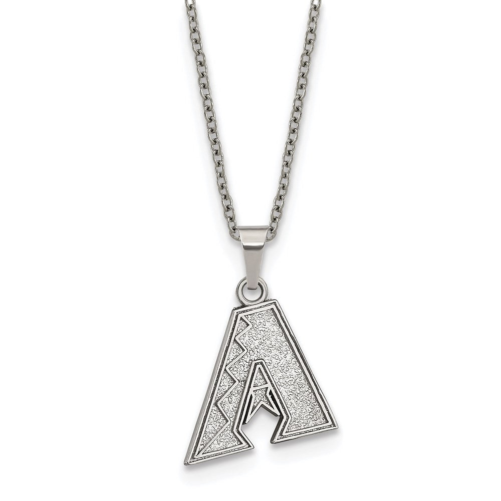 Stainless Steel MLB Arizona Diamondbacks SM 'A' Necklace, 18-20 Inch, Item N25400 by The Black Bow Jewelry Co.