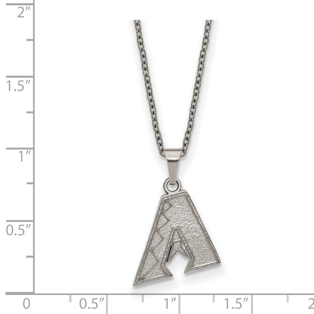 Alternate view of the Stainless Steel MLB Arizona Diamondbacks SM 'A' Necklace, 18-20 Inch by The Black Bow Jewelry Co.