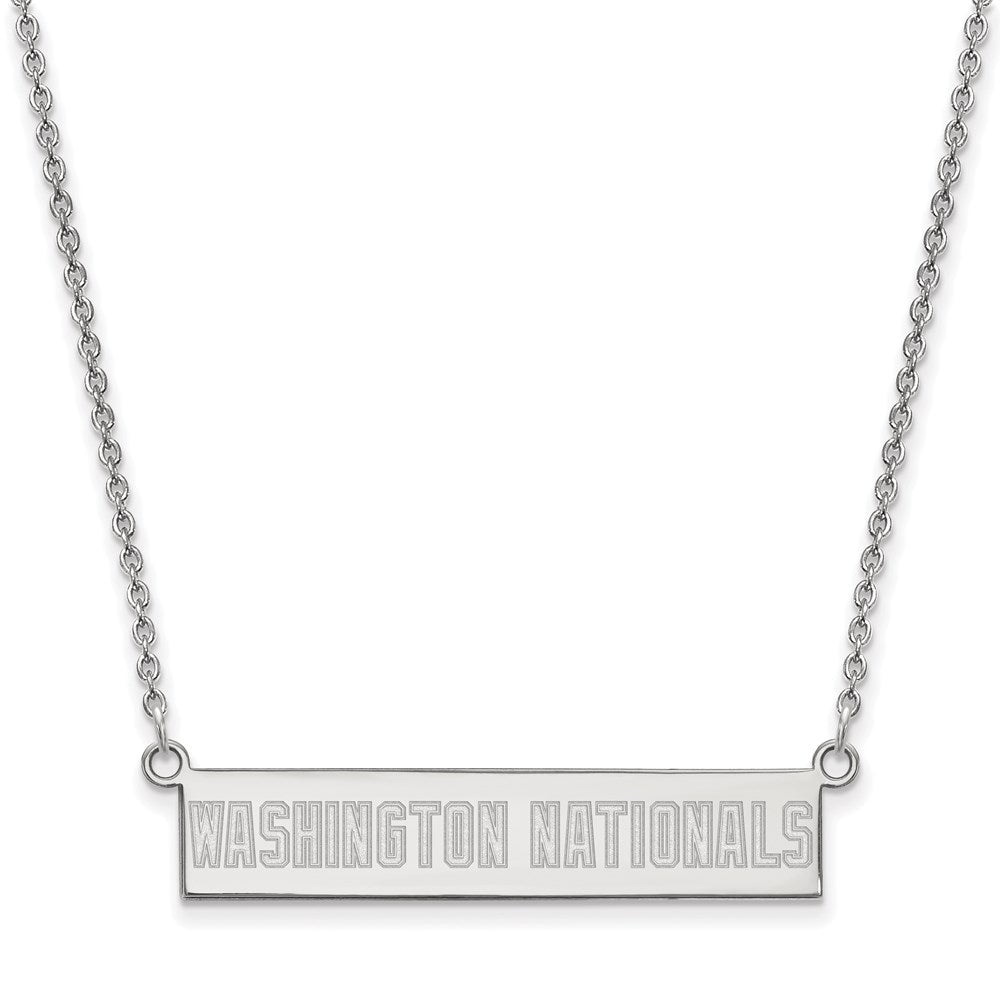 Sterling Silver MLB Washington Nationals SM Bar Necklace, 18 Inch, Item N25414 by The Black Bow Jewelry Co.