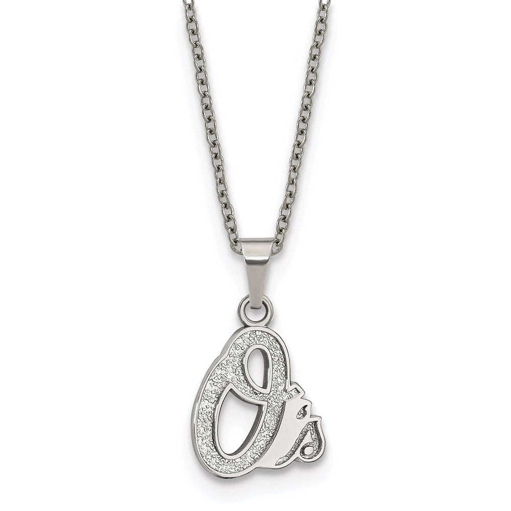 Stainless Steel MLB Baltimore Orioles Medium O's Necklace, 18-20 Inch, Item N25498 by The Black Bow Jewelry Co.