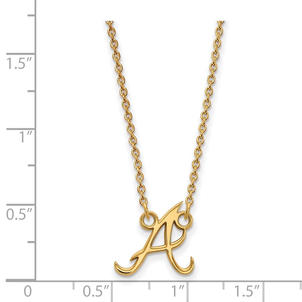 Alternate view of the 14K Gold Plated S.S. MLB Atlanta Braves SM Initial A Necklace, 18 Inch by The Black Bow Jewelry Co.