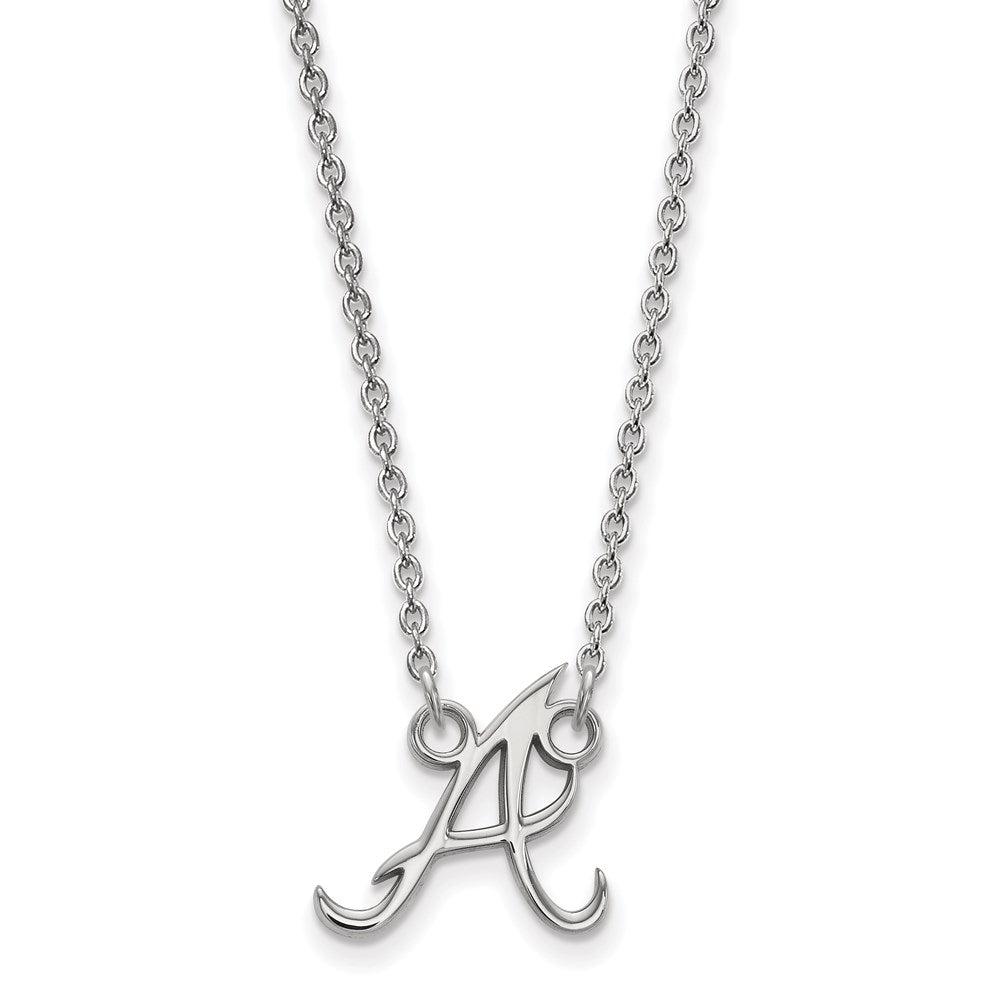 Sterling Silver MLB Atlanta Braves Small Initial A Necklace, 18 Inch, Item N25519 by The Black Bow Jewelry Co.
