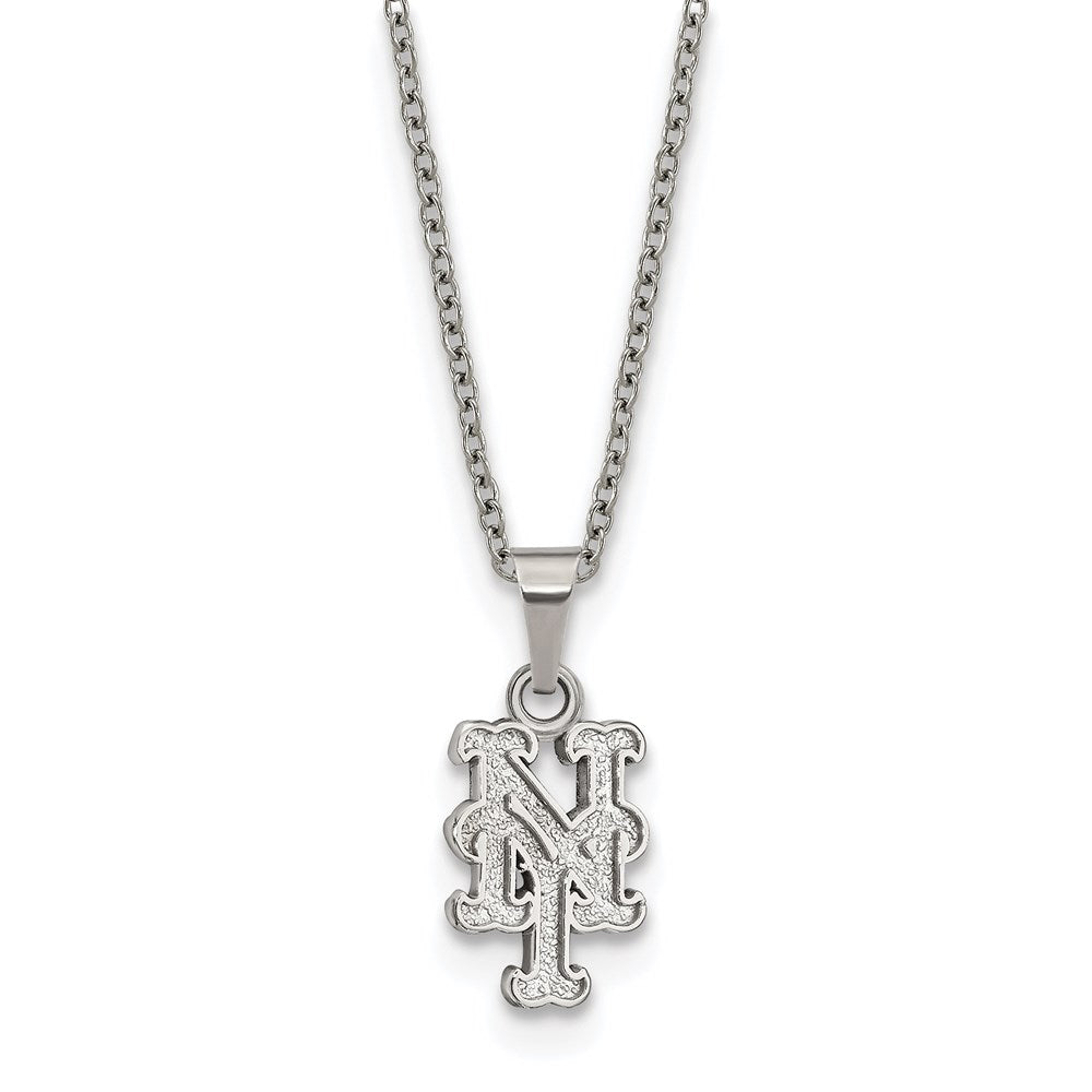 Stainless Steel MLB New York Mets Small N-Y Necklace, 18-20 Inch, Item N25543 by The Black Bow Jewelry Co.