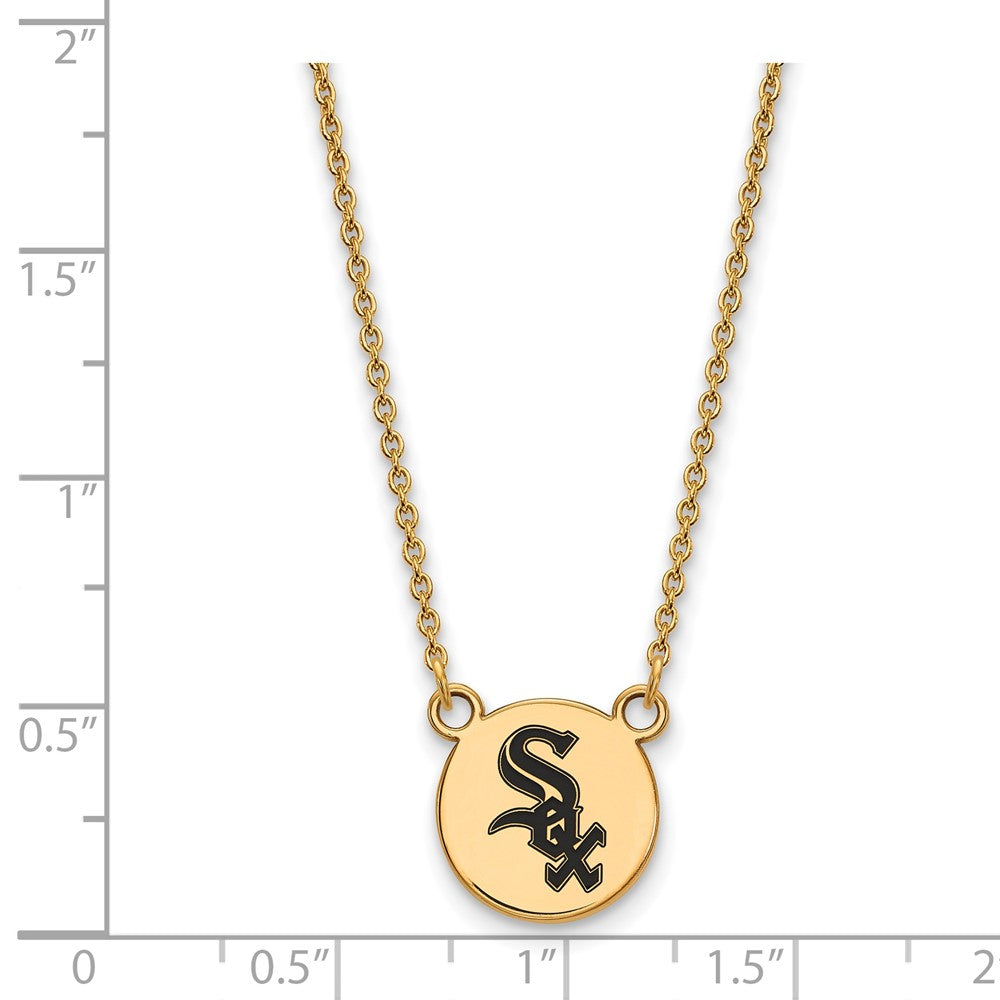 Alternate view of the 14K Gold Plated S.S. MLB Chicago White Sox SM Enamel Necklace, 18 Inch by The Black Bow Jewelry Co.