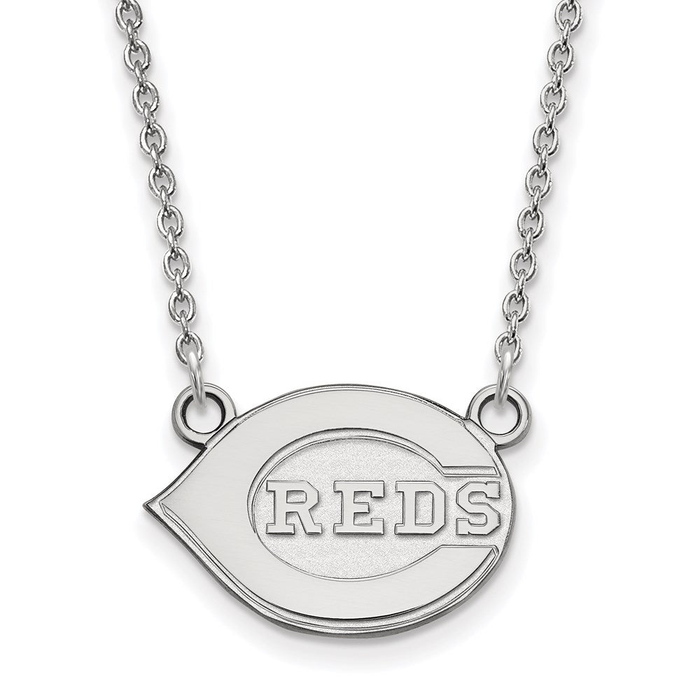 Sterling Silver MLB Cincinnati Reds Small Logo Necklace, 18 Inch, Item N25630 by The Black Bow Jewelry Co.
