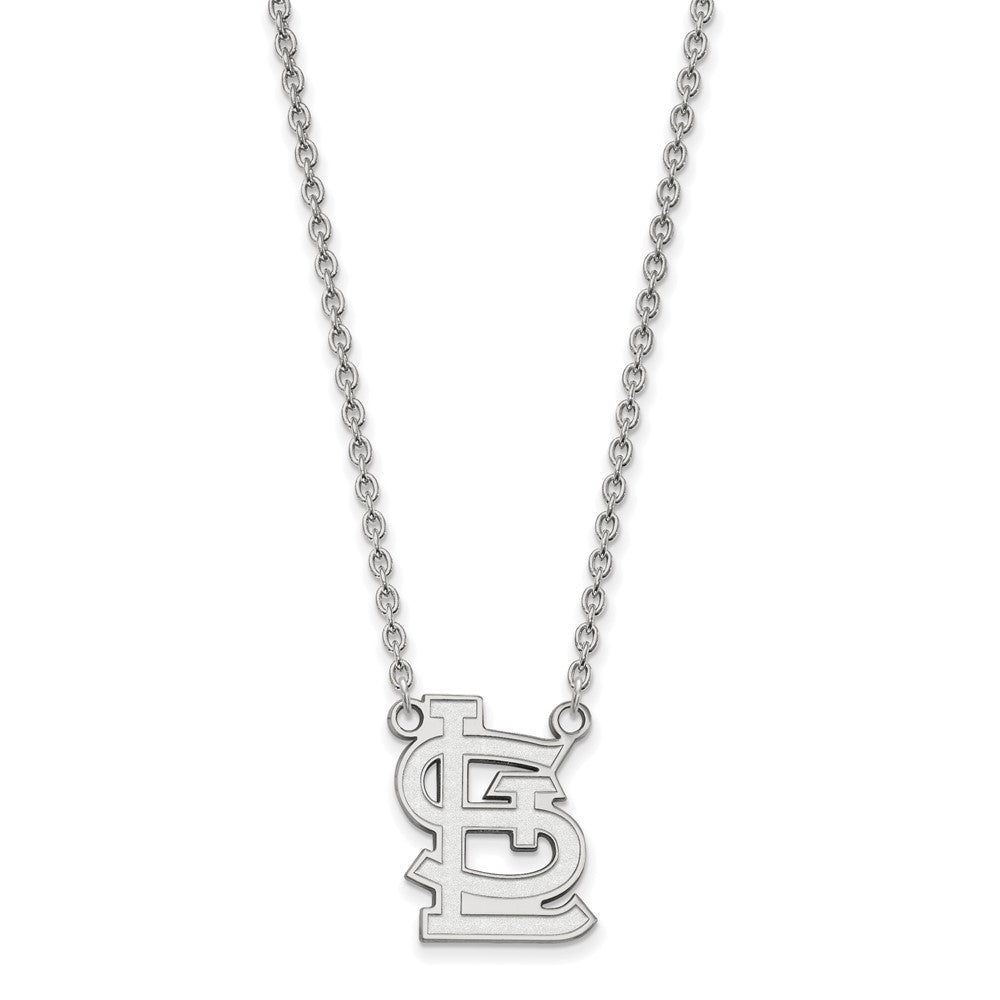 Sterling Silver MLB St. Louis Cardinals Large STL Necklace, 18 Inch, Item N25669 by The Black Bow Jewelry Co.