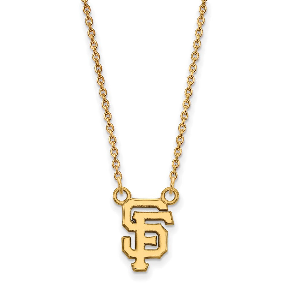 14K Gold Plated S.S. MLB San Francisco Giants Small Necklace, 18 Inch, Item N25689 by The Black Bow Jewelry Co.