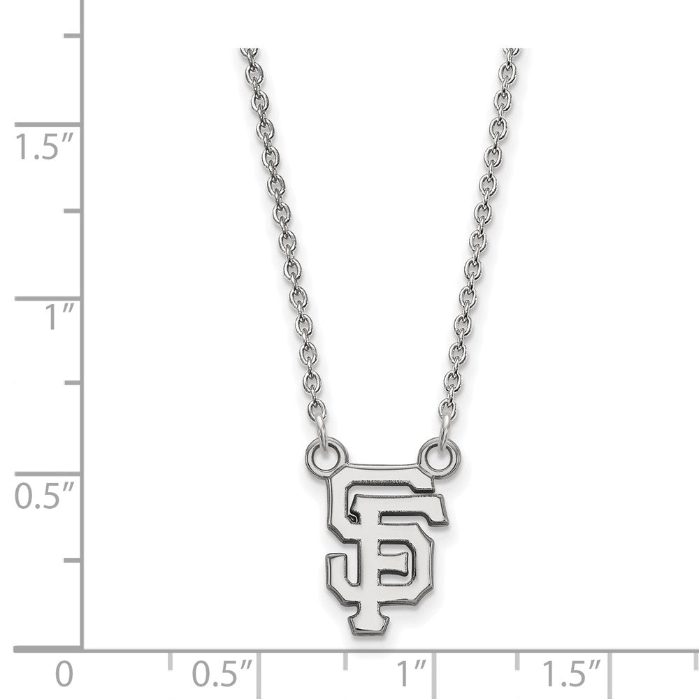 Alternate view of the Sterling Silver MLB San Francisco Giants Small Necklace, 18 Inch by The Black Bow Jewelry Co.