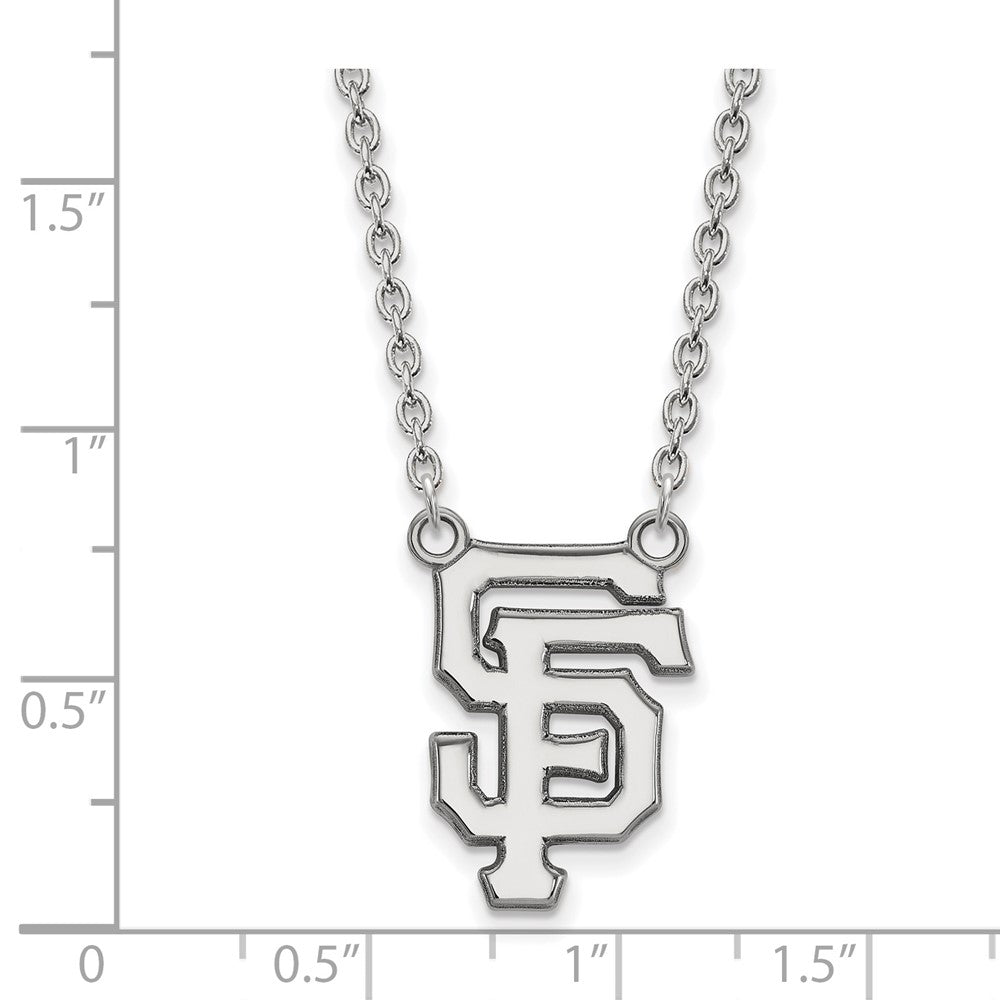 Alternate view of the 14K White Gold MLB San Francisco Giants Large Necklace, 18 Inch by The Black Bow Jewelry Co.