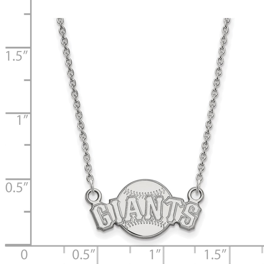 Alternate view of the 10K White Gold MLB San Francisco Giants SM Script Necklace, 18 Inch by The Black Bow Jewelry Co.