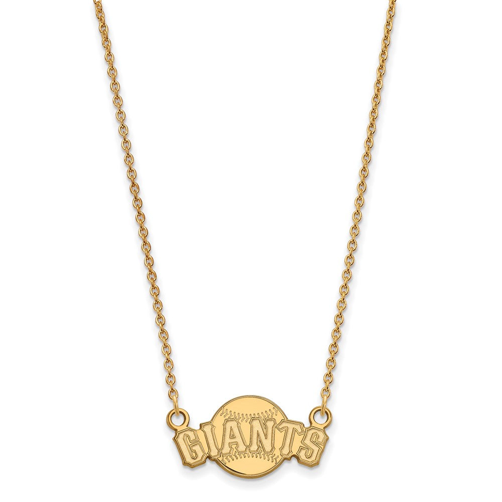 14K Yellow Gold MLB San Francisco Giants SM Script Necklace, 18 Inch, Item N25700 by The Black Bow Jewelry Co.