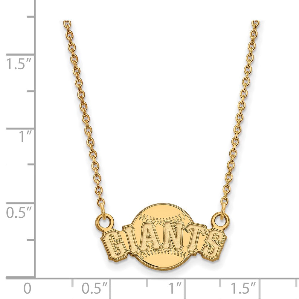 Alternate view of the 14K Gold Plated S.S. MLB San Francisco Giants SM Script Necklace 18 In by The Black Bow Jewelry Co.