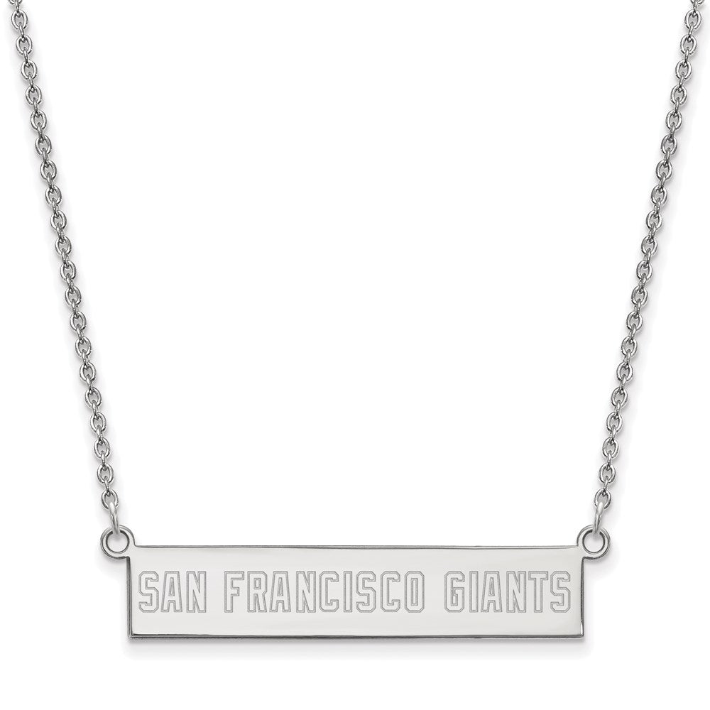 Sterling Silver MLB San Francisco Giants Small Bar Necklace, 18 Inch, Item N25704 by The Black Bow Jewelry Co.
