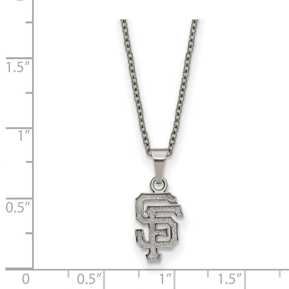 Alternate view of the Stainless Steel MLB San Francisco Giants Small S-F Necklace, 18-20 In by The Black Bow Jewelry Co.