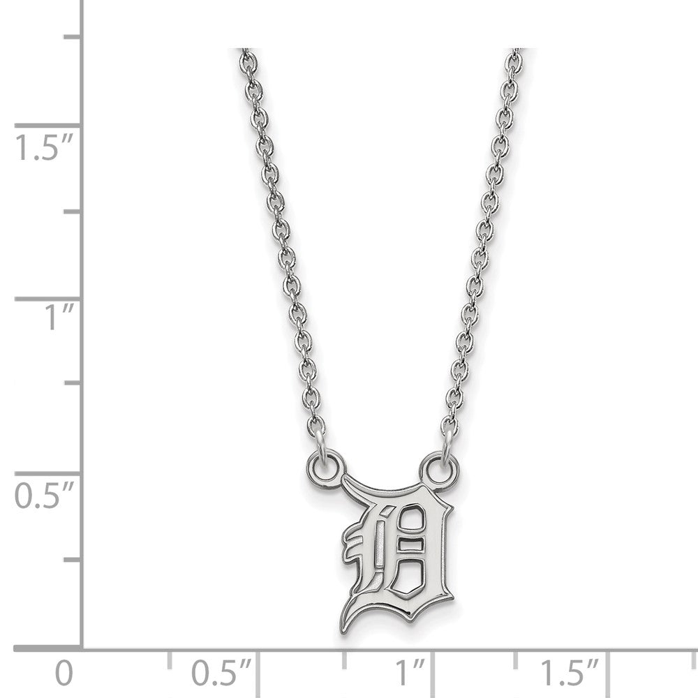 Alternate view of the Sterling Silver MLB Detroit Tigers Small Letter D Necklace, 18 Inch by The Black Bow Jewelry Co.