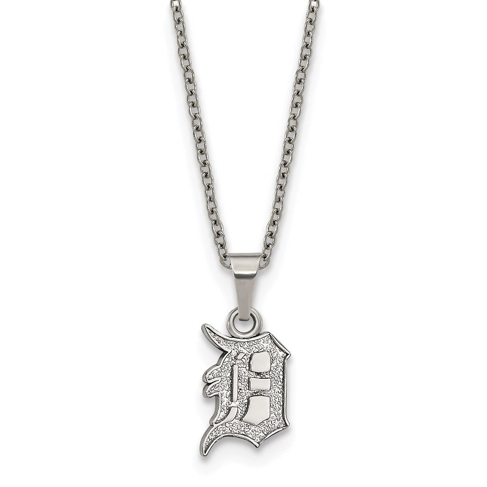 Stainless Steel MLB Detroit Tigers Small Letter D Necklace, 18-20 Inch, Item N25771 by The Black Bow Jewelry Co.