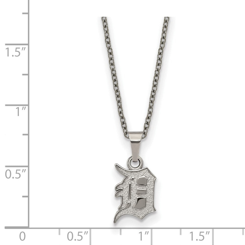Alternate view of the Stainless Steel MLB Detroit Tigers Small Letter D Necklace, 18-20 Inch by The Black Bow Jewelry Co.