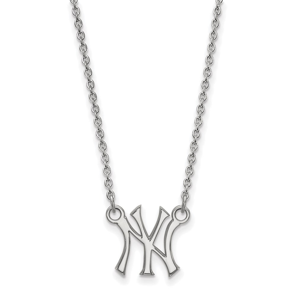 Sterling Silver MLB New York Yankees Small Necklace, 18 Inch, Item N25777 by The Black Bow Jewelry Co.