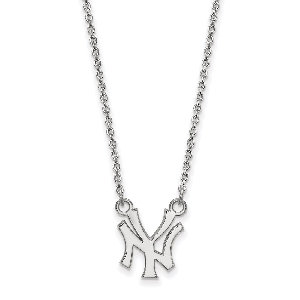 Sterling Silver MLB New York Yankees Small N-Y Necklace, 18 Inch, Item N25789 by The Black Bow Jewelry Co.