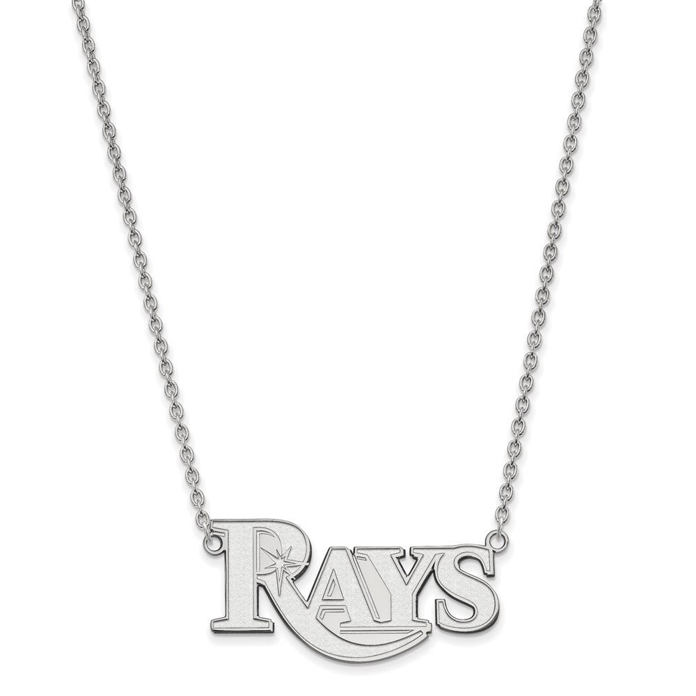 Sterling Silver MLB Tampa Bay Rays Large Script Necklace, 18 Inch, Item N25822 by The Black Bow Jewelry Co.
