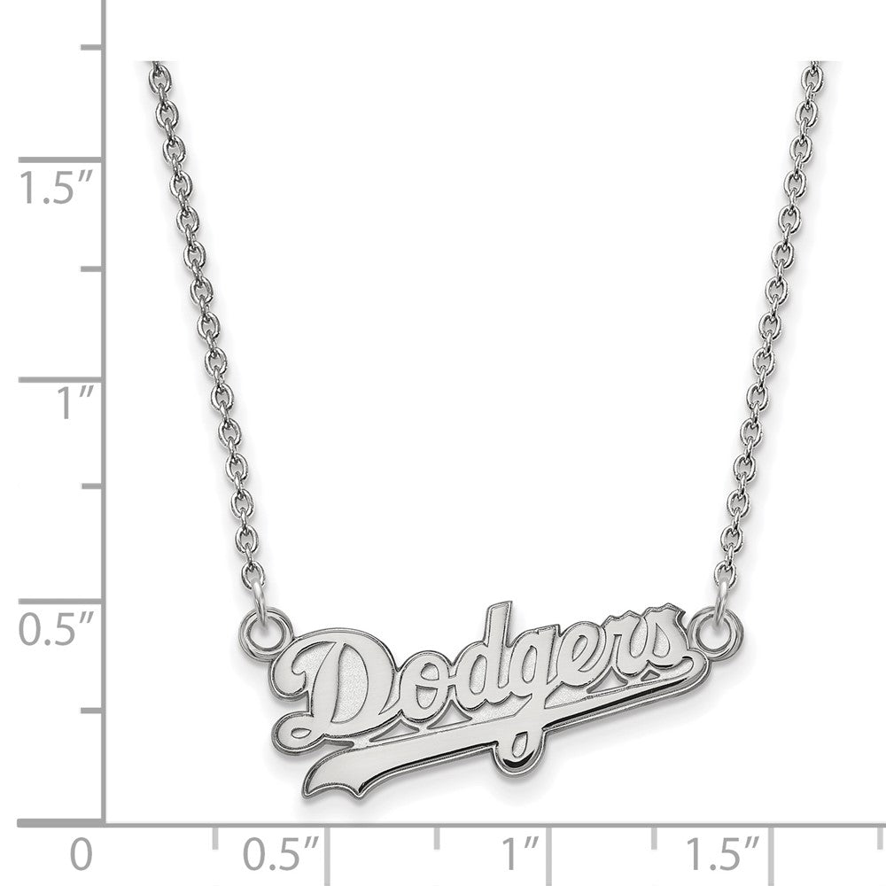 Alternate view of the Sterling Silver MLB Los Angeles Dodgers Small Script Necklace, 18 Inch by The Black Bow Jewelry Co.