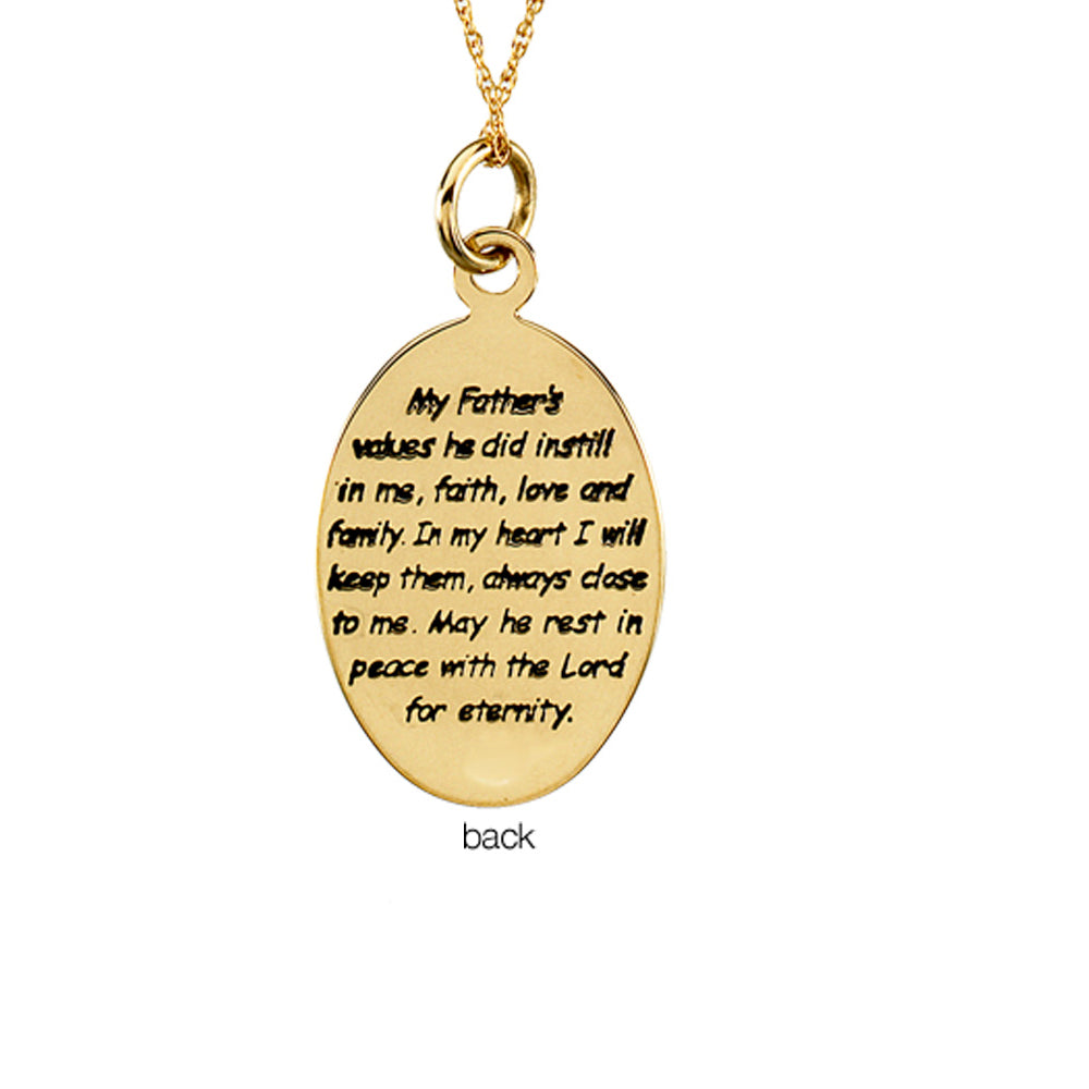 Alternate view of the Loss of Father Memorial Necklace in 14k Yellow Gold by The Black Bow Jewelry Co.